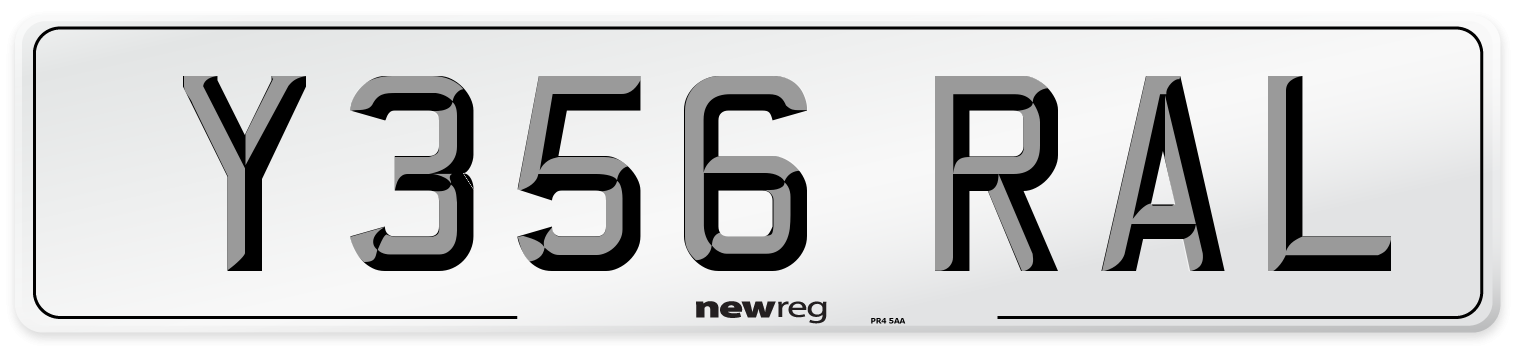 Y356 RAL Number Plate from New Reg